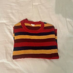 garage stripped crop sweater